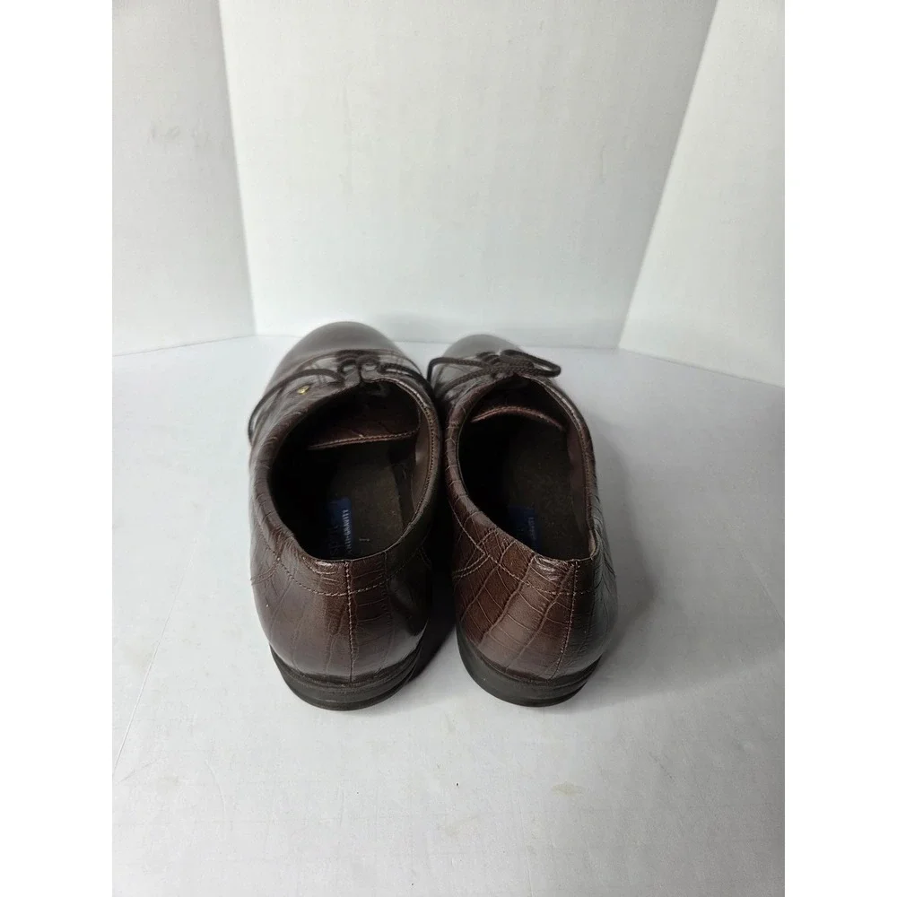 Easy Spirit JPMOTION Mens Brown Croc‎ Embossed Leather Anti-Gravity Oxfords 11